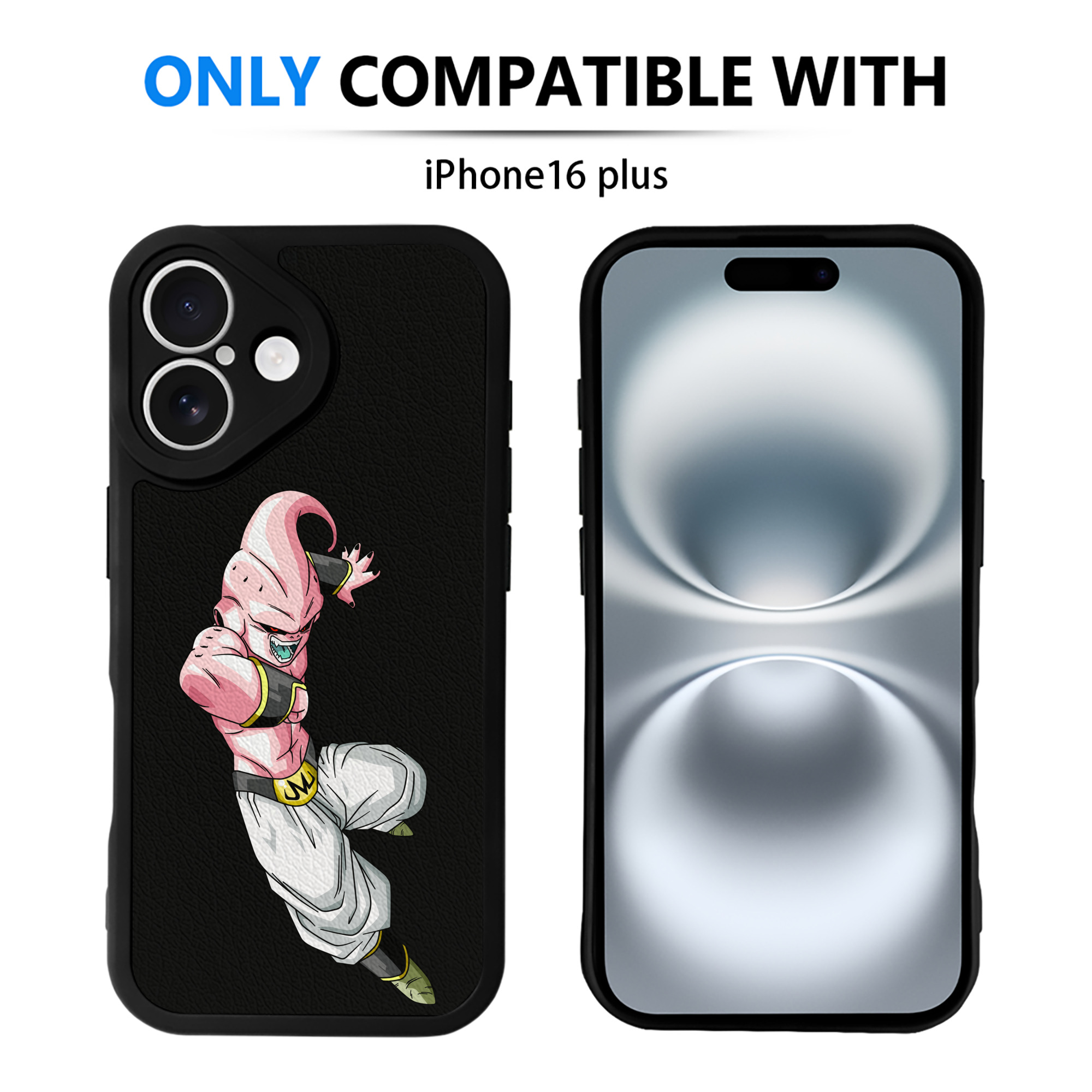 （画像用） ドラゴンボール 魔人ブウ DRAGON BALL Majin Buu 【iPhone 16シリーズ対応】シリコンスマホケース（レザー調） 材質：シリコン
